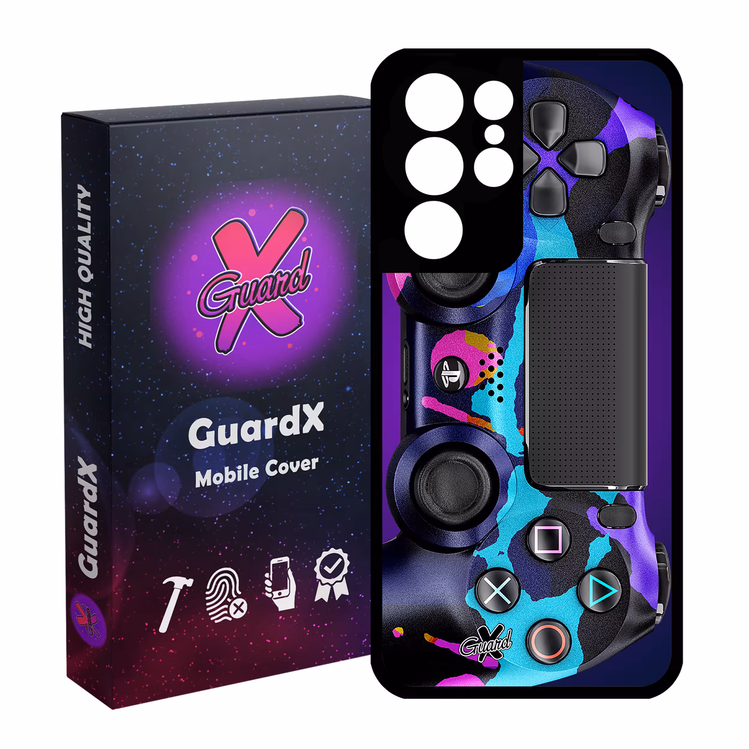 کاور گارد ایکس طرح PS4 Controller مدل Glass10089 مناسب برای گوشی موبایل سامسونگ Galaxy S21 Ultra