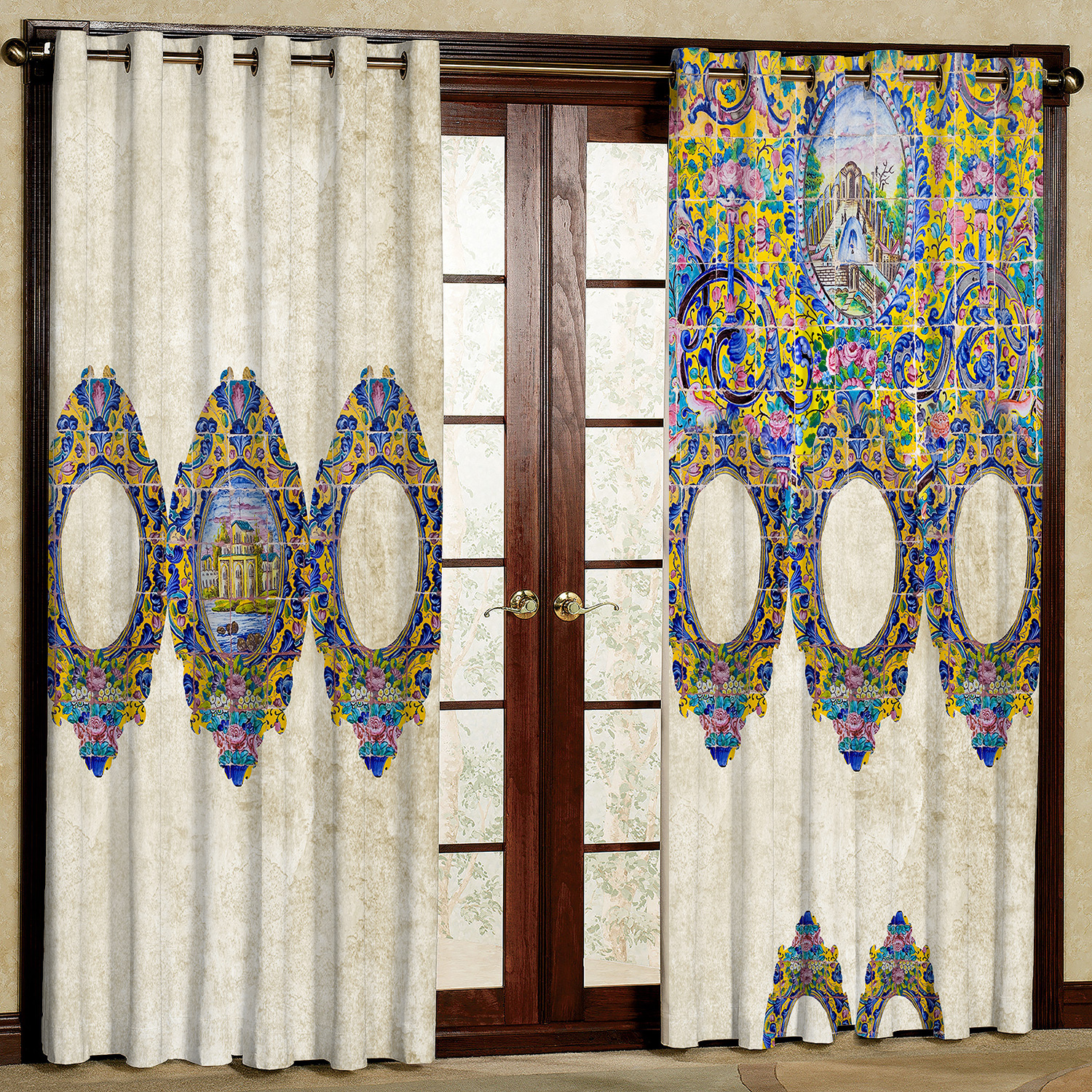 پرده مدل کاشی مخمل پانچی کد 4583a سایز 200x140 سانتی متر