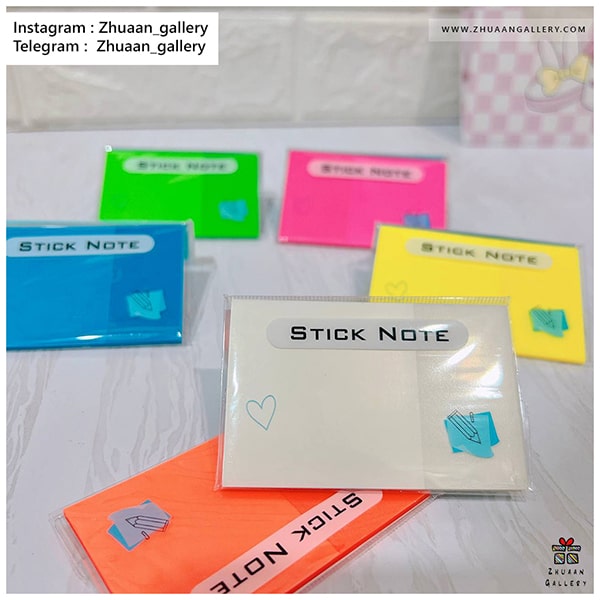 استیکی نت مستطیلی شفاف رنگی