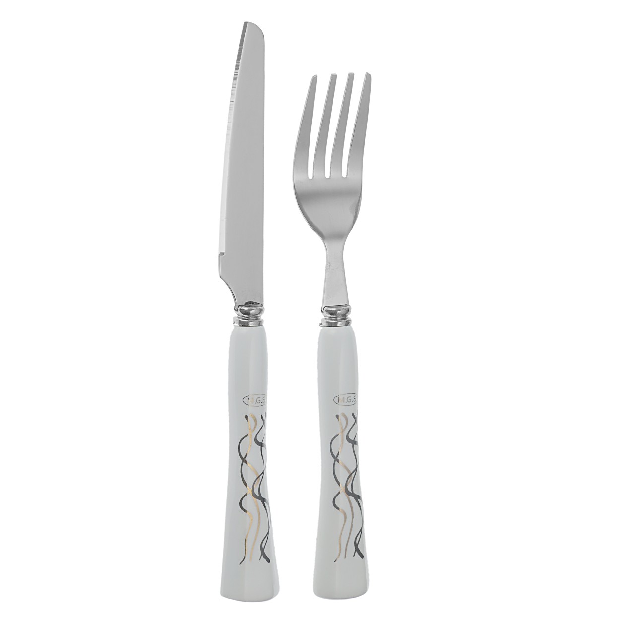 سرویس کارد و چنگال 12 پارچه مدل دسته سرامیکی  mgs-004