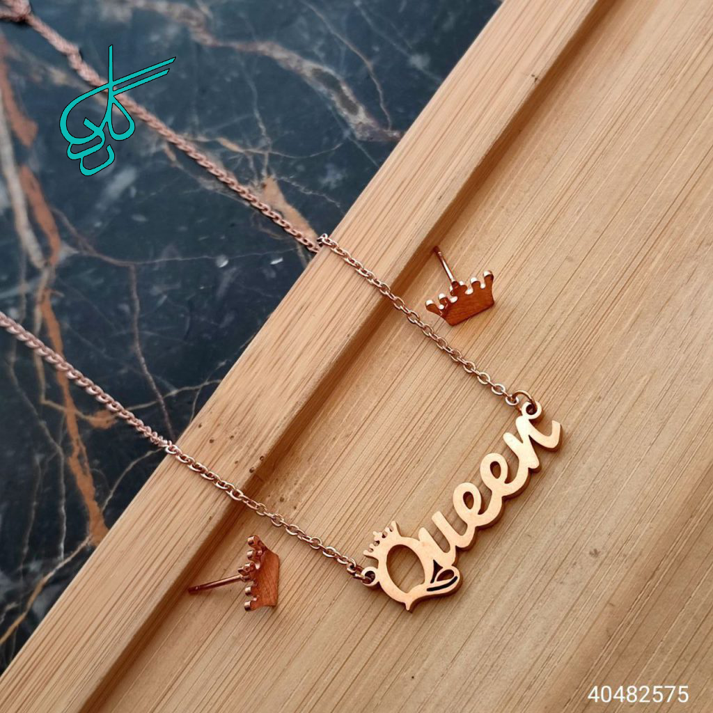 خرید نیم ست دخترانه استیل طرح QUEEN رنگ ثابت با کیفیت کد 1715271 - ردگل