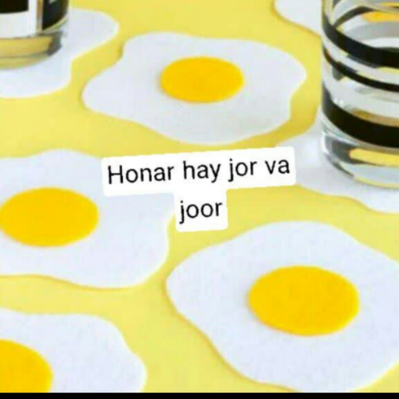 زیر لیوانی نمدی طرح نیمرو