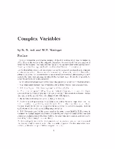 خرید و دانلود نسخه کامل کتاب Complex variables