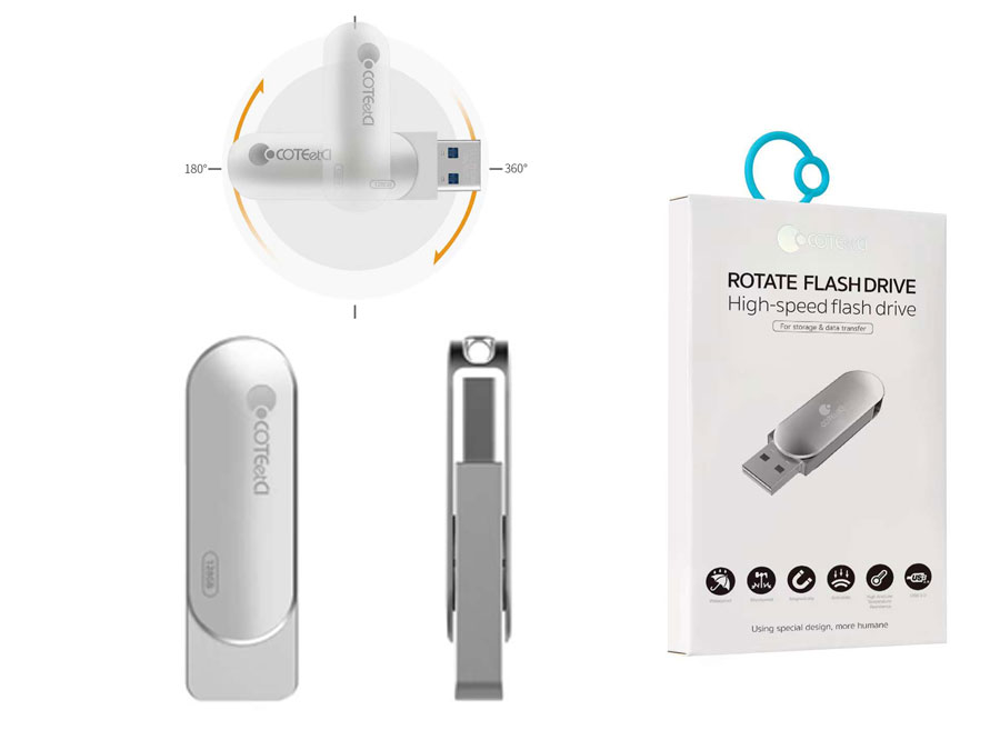 فلش مموری 32 گیگابایت یو اس بی 3.0 کوتتسی Coteetci USB 3.0 rotating flash disk CS8832-32G