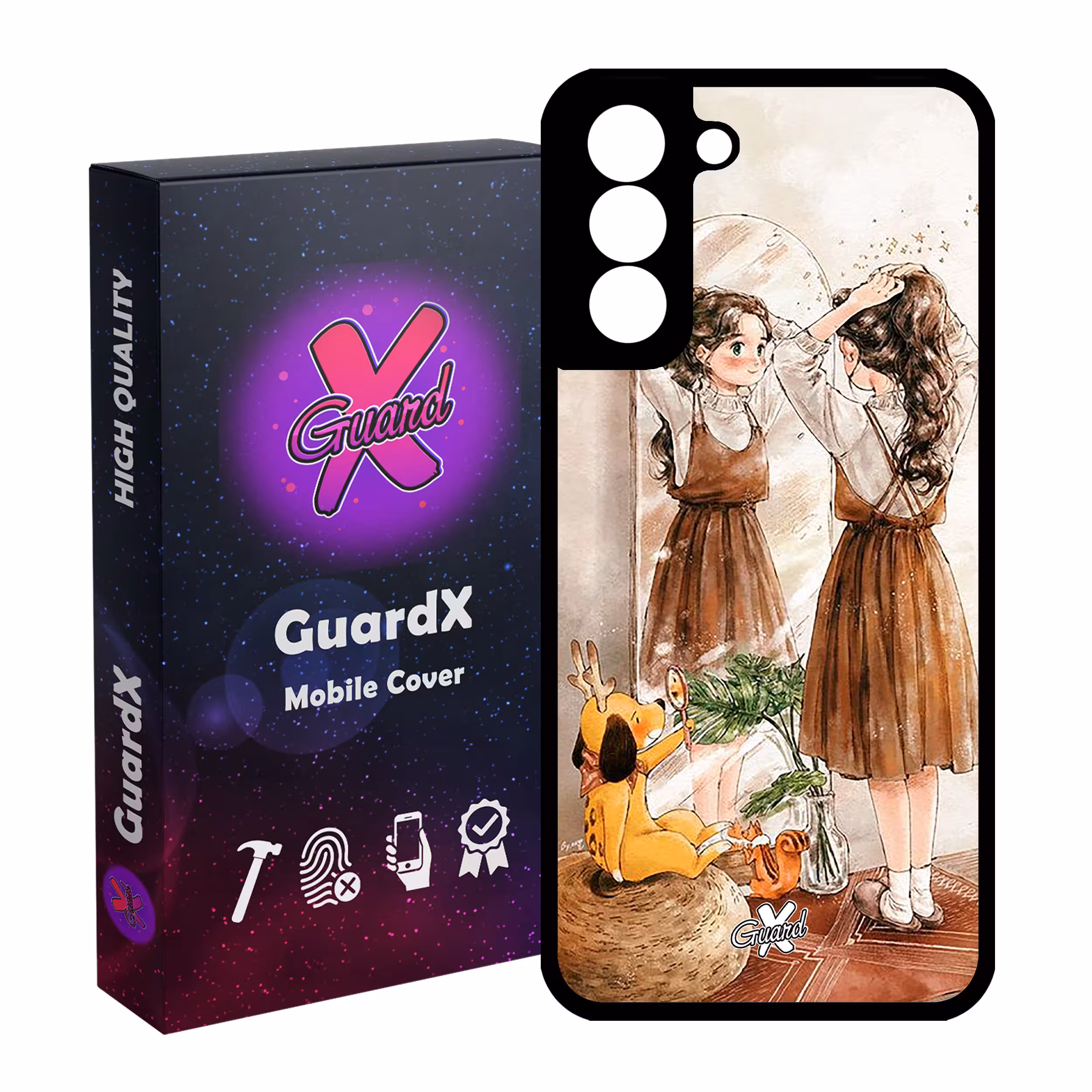 کاور گارد ایکس طرح Girl مدل Glass10306 مناسب برای گوشی موبایل سامسونگ Galaxy S21