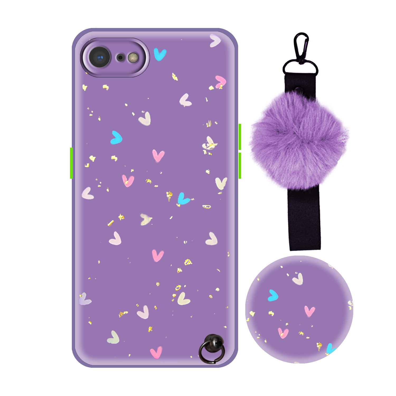  کاور مدل Pampam مناسب برای گوشی موبایل  اپل iPhone 6/6s به همراه بند و پایه نگهدارنده