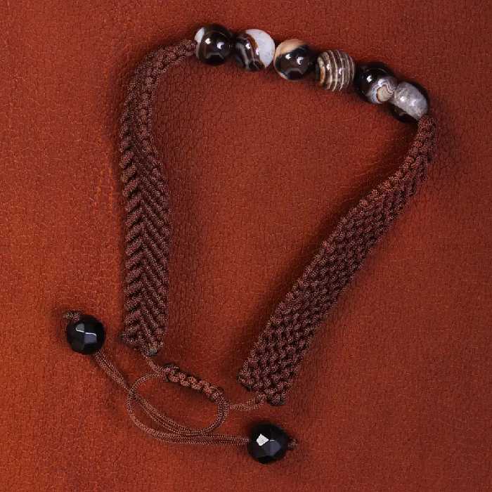 دستبند عقیق مردانه کد 19091 - جواهری مشاهیر