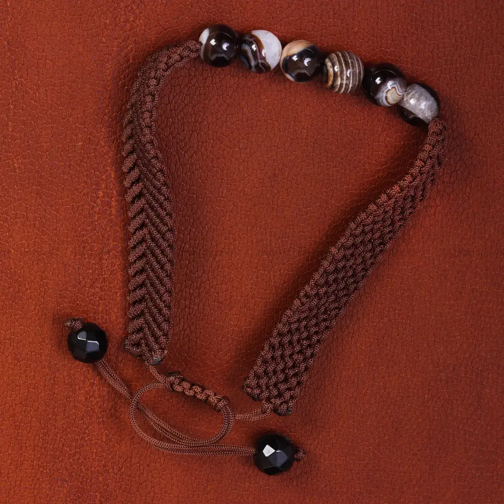 دستبند عقیق مردانه کد 19091 - جواهری مشاهیر