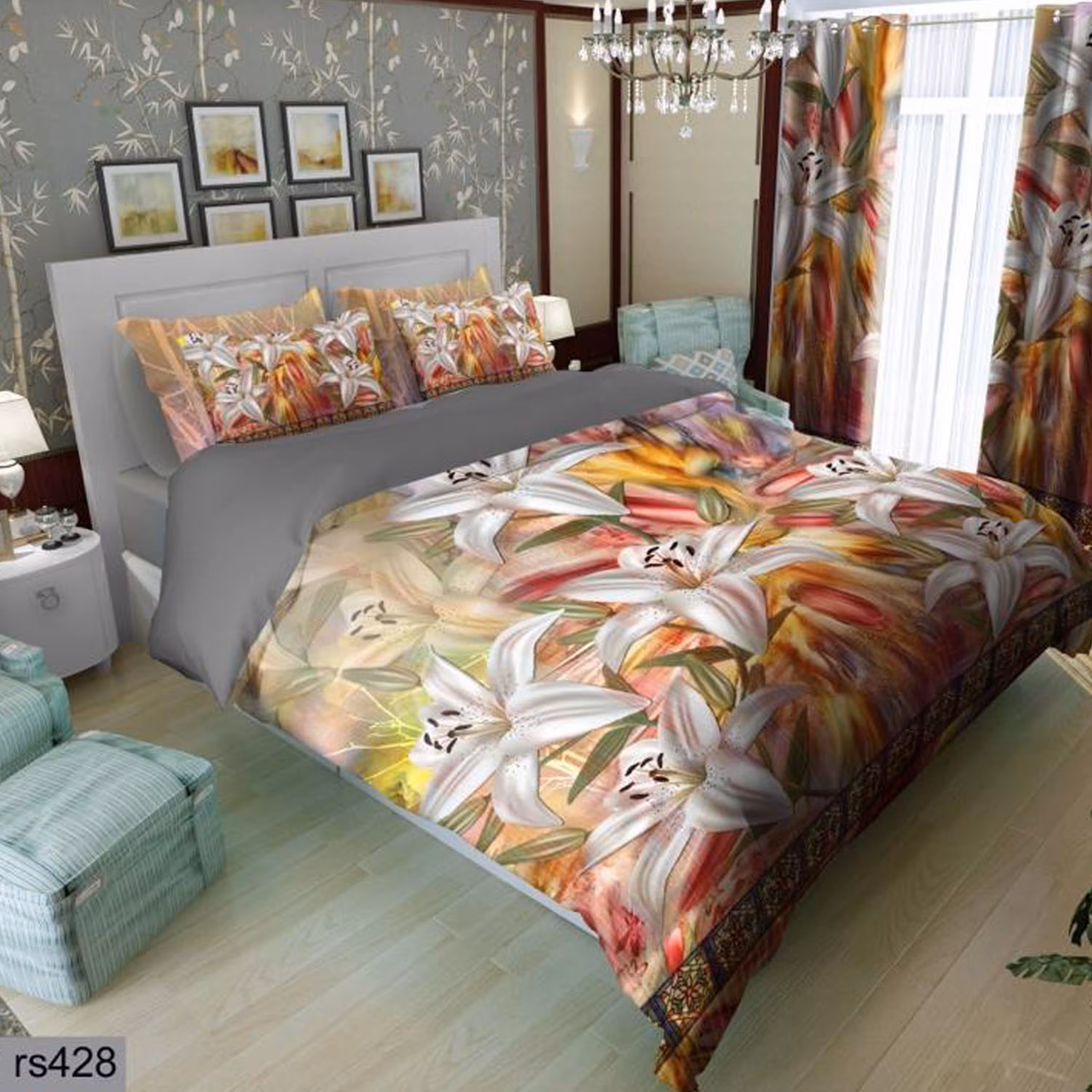 سرویس روتختی 1 نفره تنسل چاپی برندترک لند (Turk Land)  کد rs 428