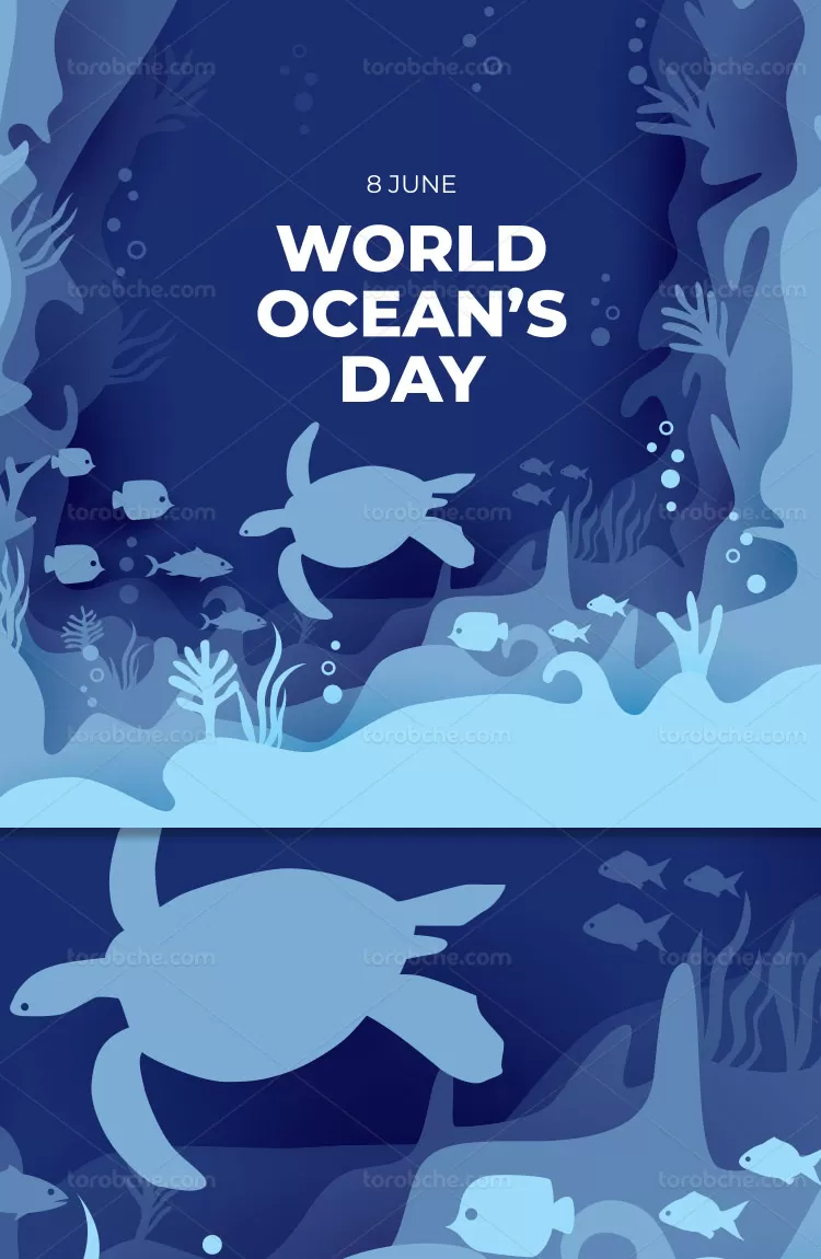 وکتور زمینه کف دریا تیره | گرافیک با طعم تربچه