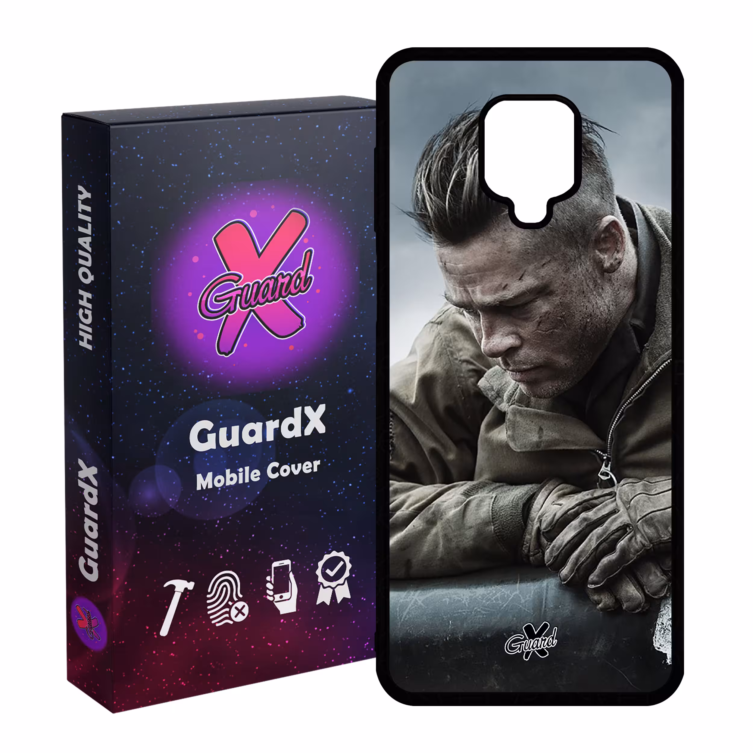 کاور گارد ایکس طرح Brad Pitt مدل Glass10134 مناسب برای گوشی موبایل شیائومی Redmi Note 9S / Note 9 Pro / Note 9 Pro Max