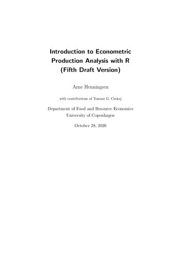 خرید و دانلود نسخه کامل کتاب Introduction to Econometric Production Analysis with R