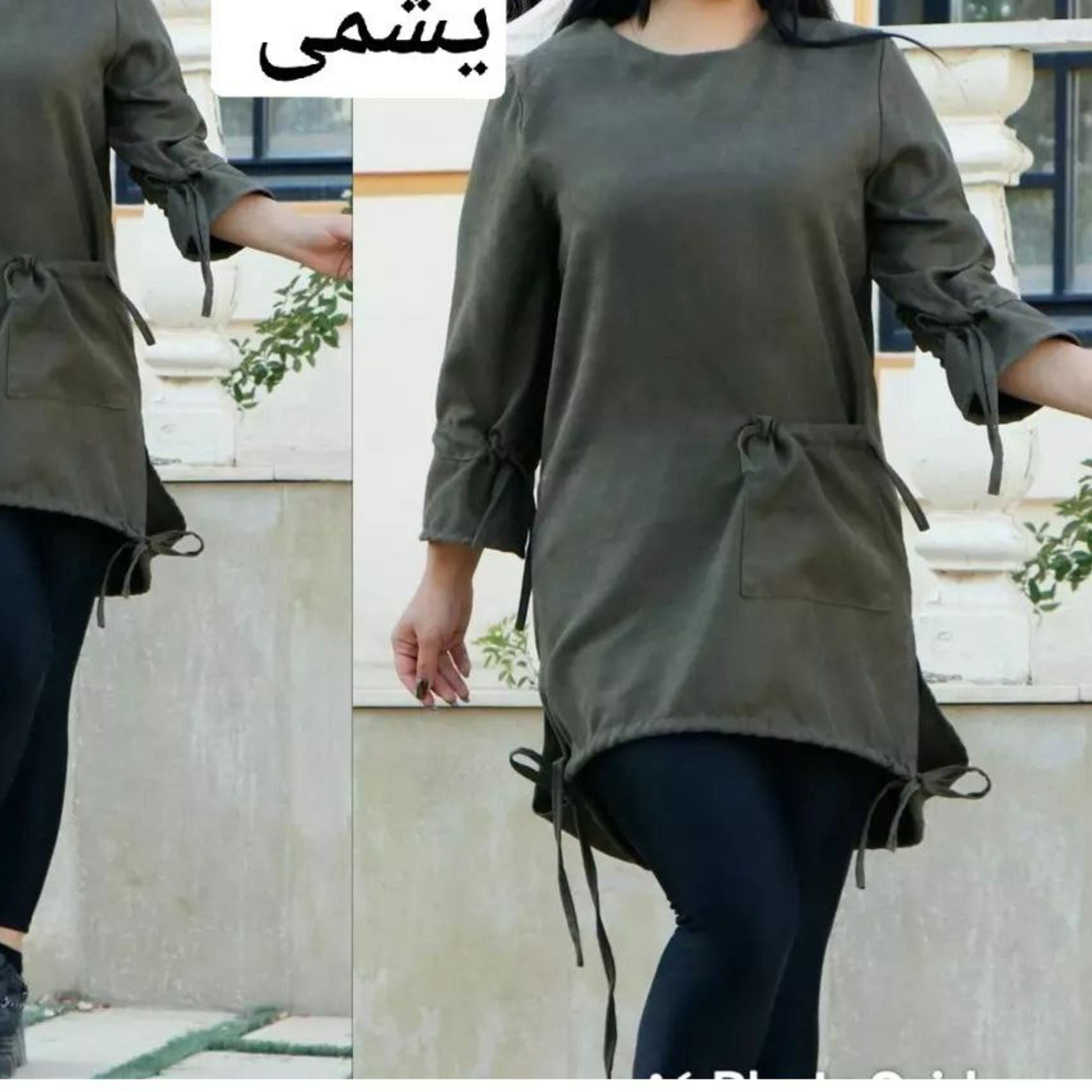 مانتوجلو بسته تک جیب گت دار