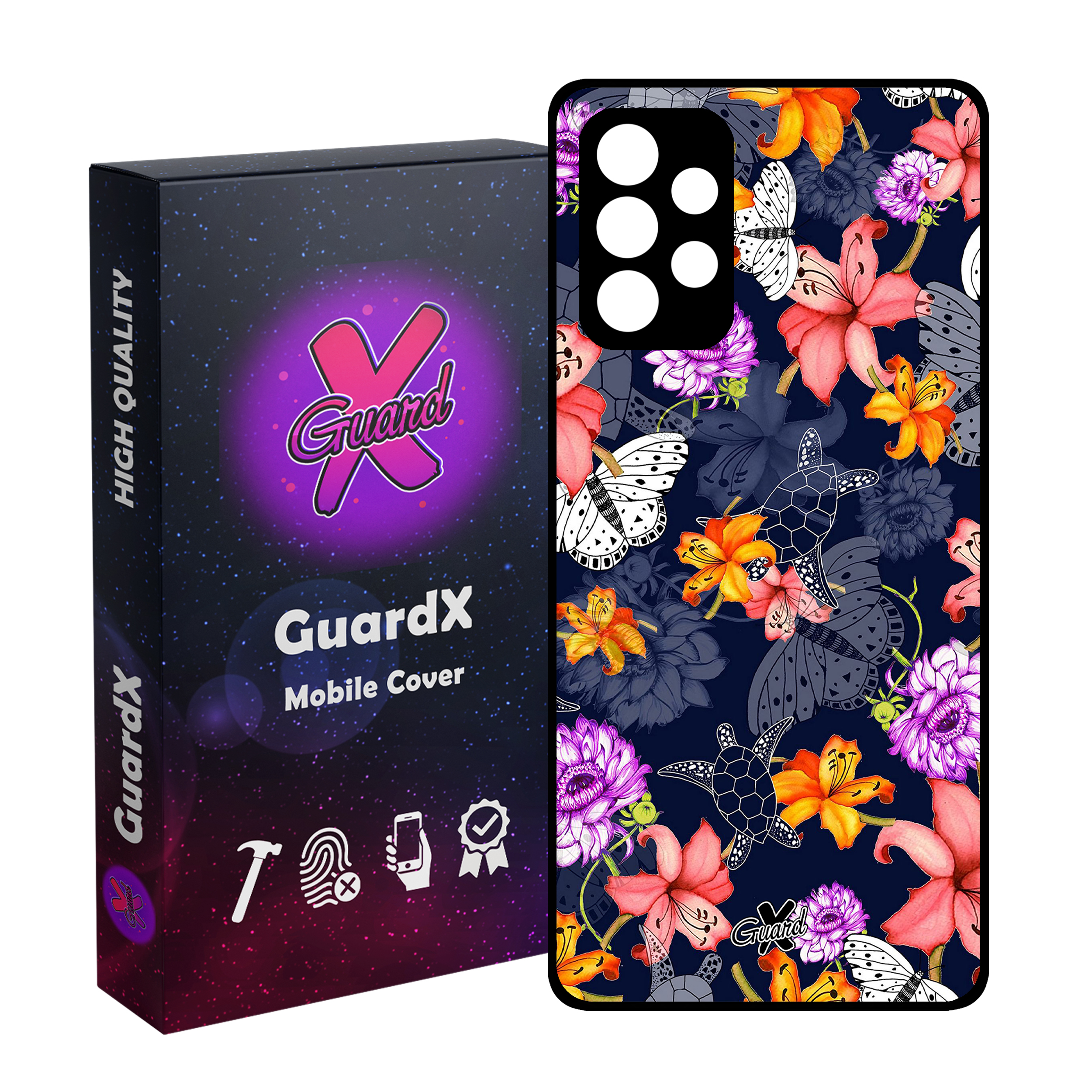 کاور گارد ایکس طرح گل مدل Glass10207 مناسب برای گوشی موبایل سامسونگ Galaxy A73