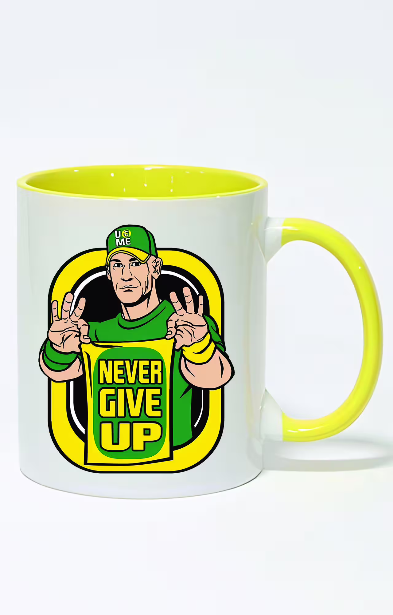 ماگ دسته و داخل رنگی طرح john cena کد 3530