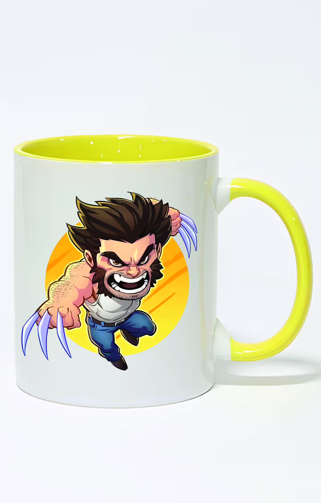 ماگ دسته و داخل رنگی طرح wolverine کد 3541