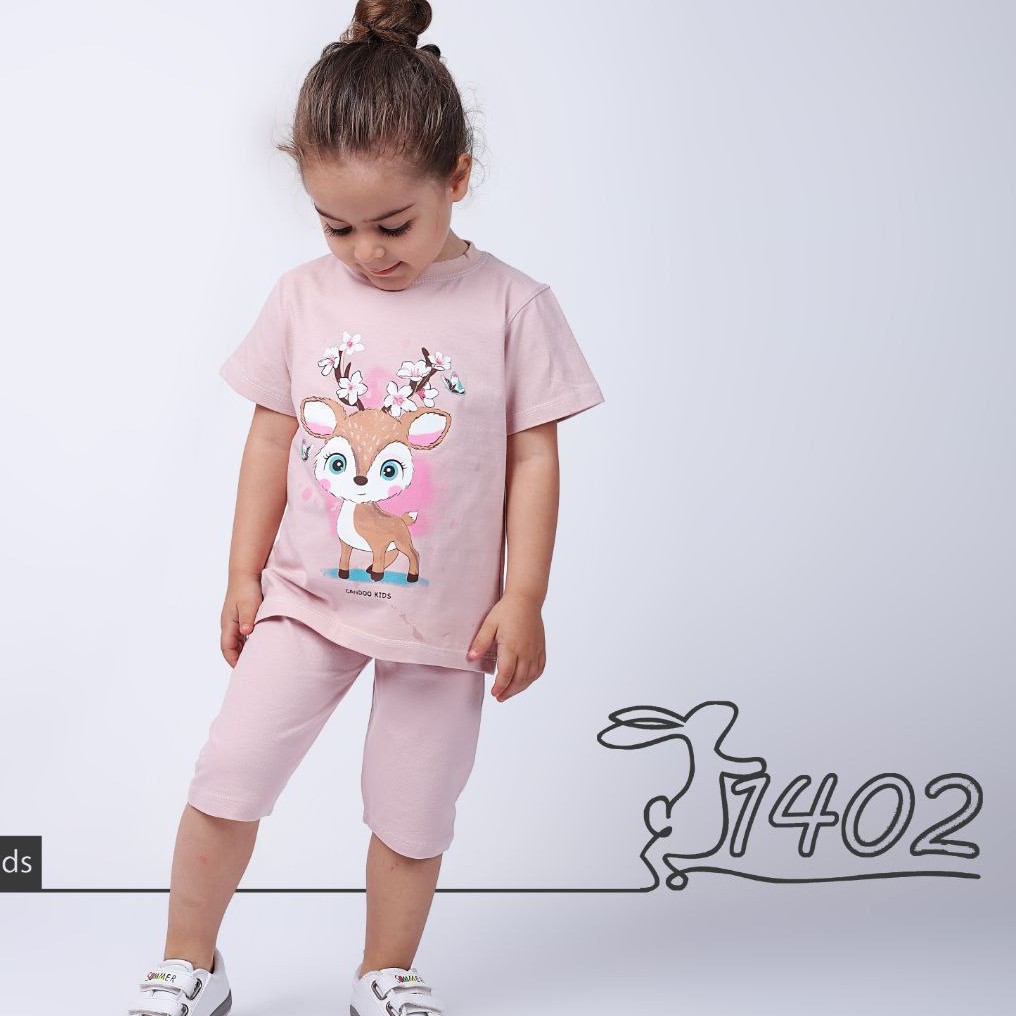 تیشرت شلوارک طرح آهو سایز 45