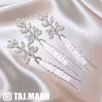 سنجاق شینیون مروارید و کریستال مدل SNJ3GNDM (بسته 3عددی) ماه فام و تاج ماه