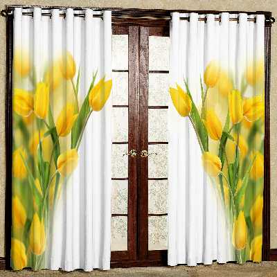 پرده مدل گل لاله هازان پانچی کد 4339 سایز 140x200 سانتی متر