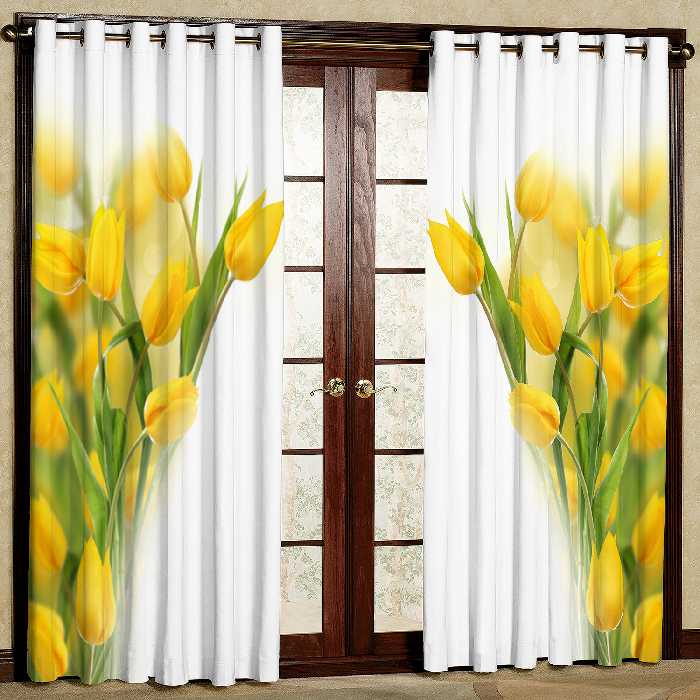 پرده مدل گل لاله هازان پانچی کد 4339 سایز 140x200 سانتی متر