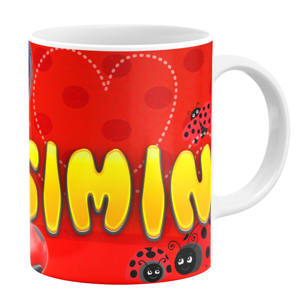 ماگ طرح دختر کفشدوزکی مدل سیمین