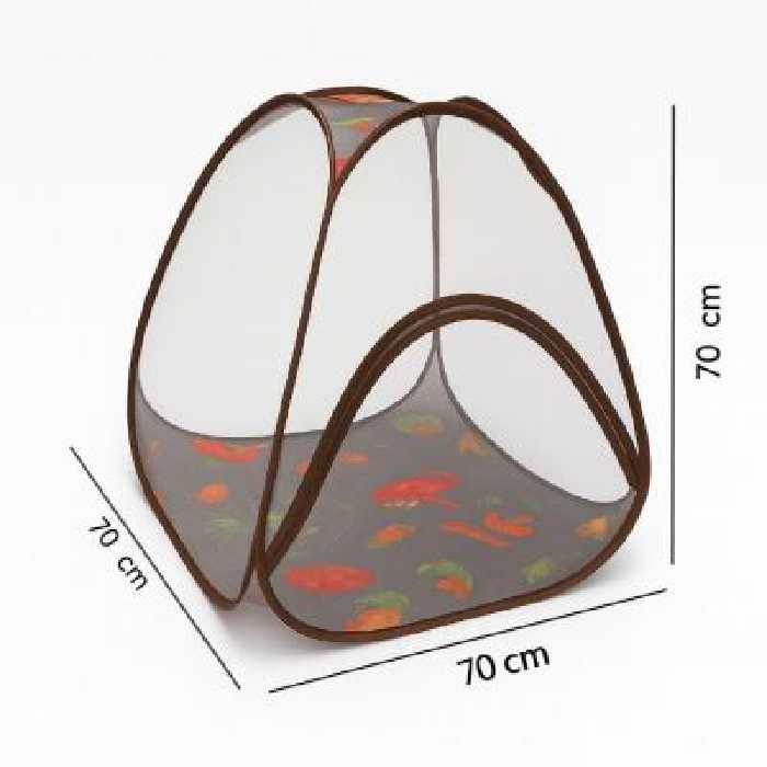 پشه بند کودک طرح کلبه سایز متوسط ( طوسی )