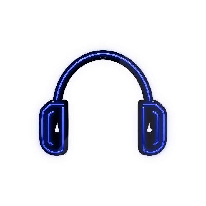 چراغ دیواری نئون دیزاین طرح Headphone-BL_BL
