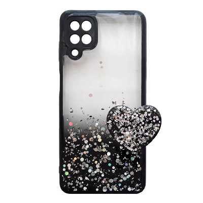 کاور لیمیا مدل فانتزی لنزدار پشت شیشه ای طرح اکلیلی و ستاره ای مناسب برای گوشی موبایل سامسونگ Galaxy A12/M12/A12 Nacho به همراه پاپ سوکت 