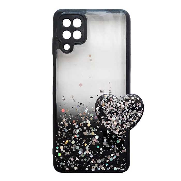 کاور لیمیا مدل فانتزی لنزدار پشت شیشه ای طرح اکلیلی و ستاره ای مناسب برای گوشی موبایل سامسونگ Galaxy A12/M12/A12 Nacho به همراه پاپ سوکت 