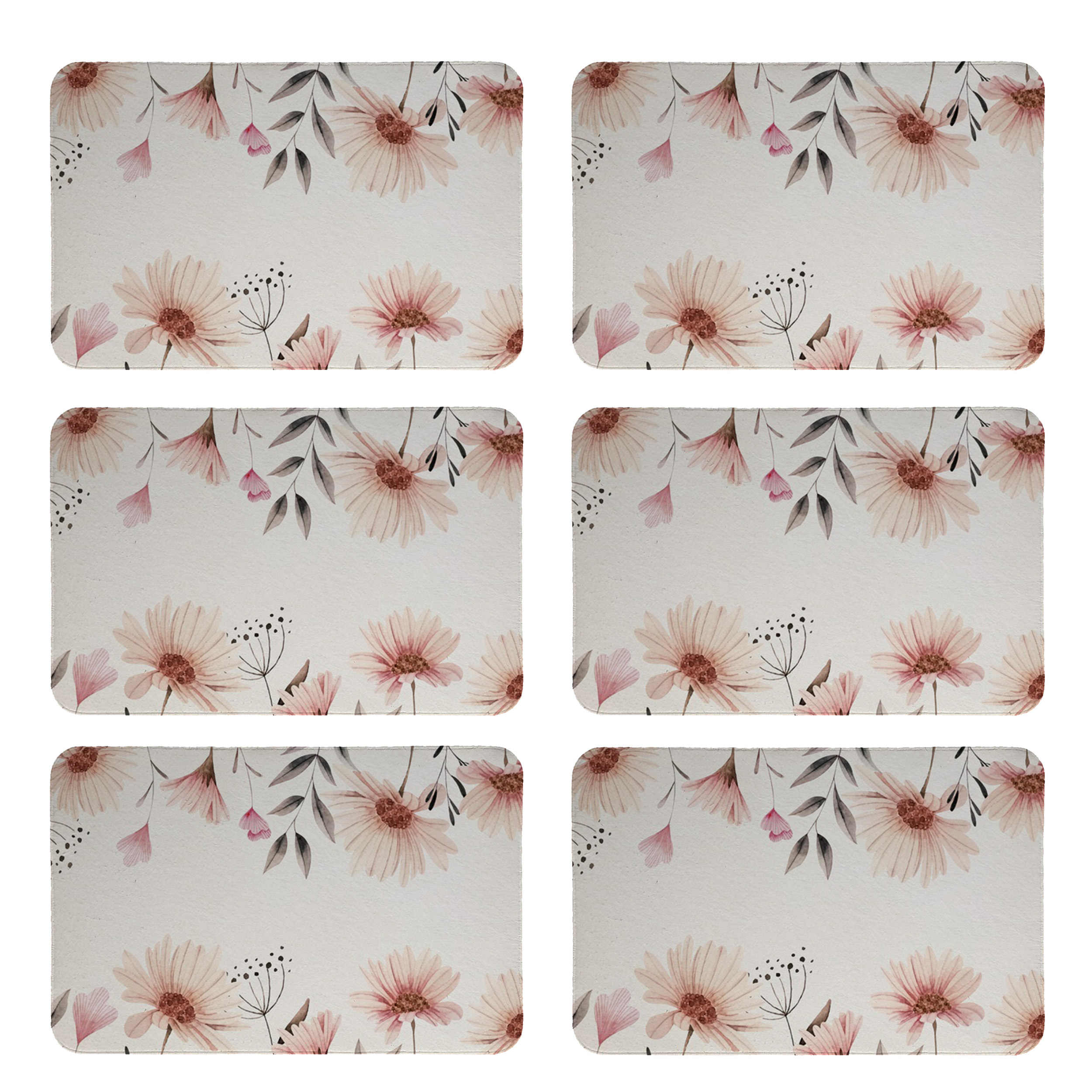 زیربشقابی طرح گل کد 8067 بسته 6 عددی