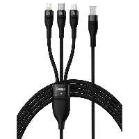 کابل فوق شارژ سریع سه سر تایپ‎سی به لایتنینگ، میکرو و تایپ‎سی 15 متری بیسوس Baseus Flash Series Fast Charging Cable 100W CASS030201