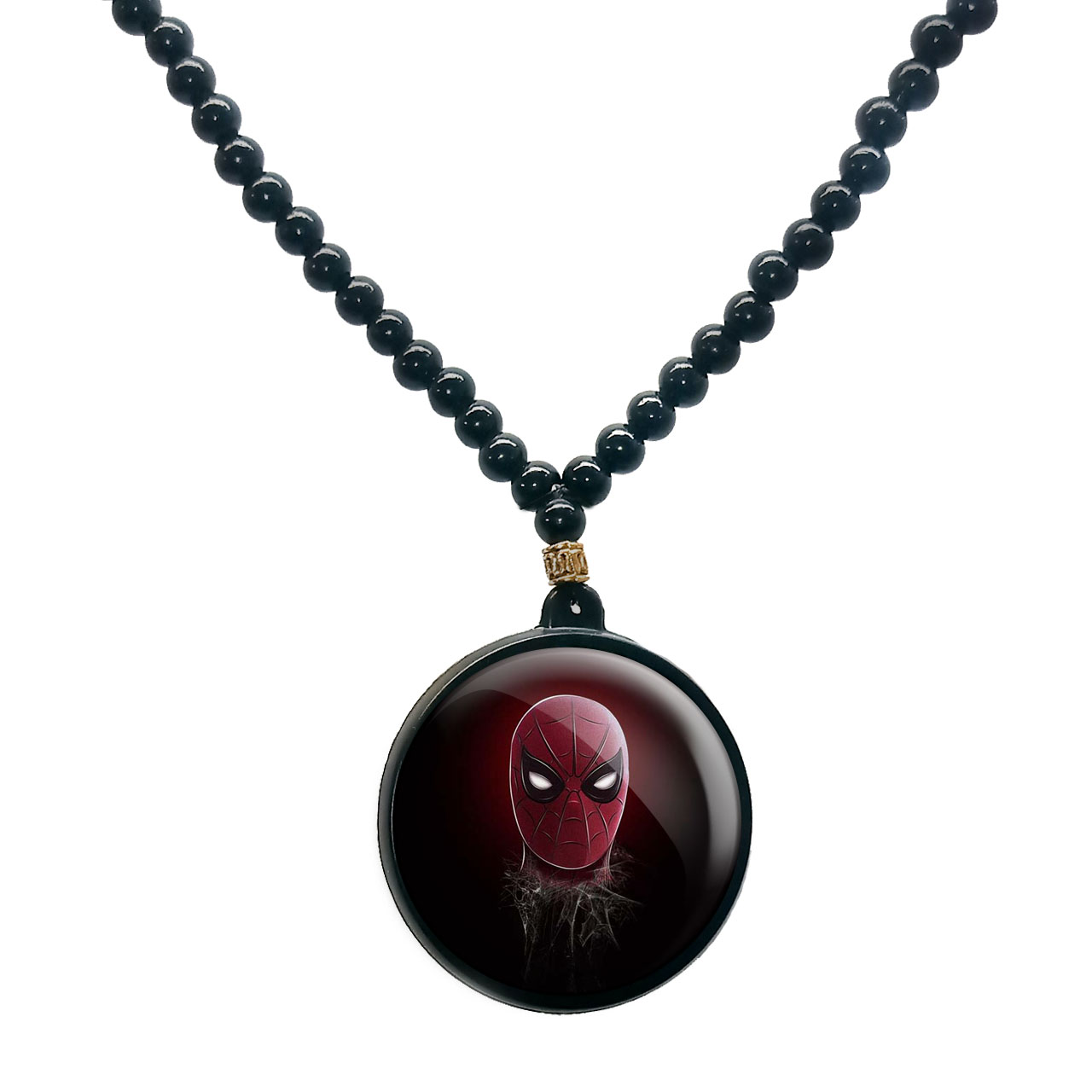 گردنبند پرمانه طرح مرد عنکبوتی کد pmd.483 مدل دو طرفه