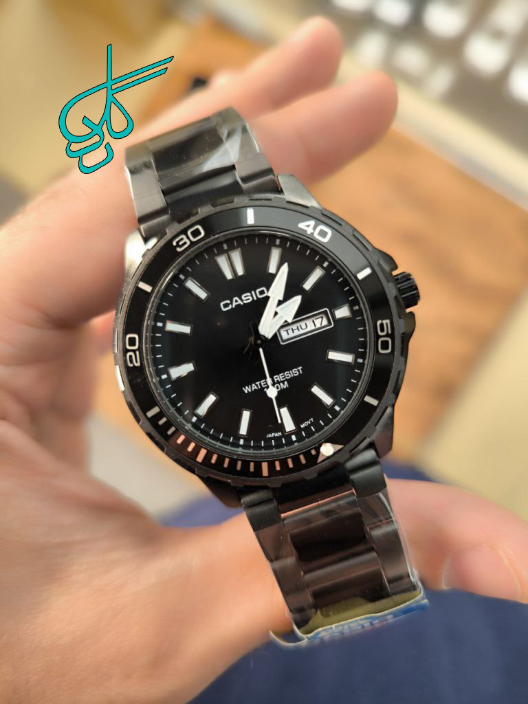 خرید ساعت مردانه فلزی مارک کاسیو دارای دو تقویم رنگ ثابت قاب چرخشی حک مارک روی قفل کیفیت عالی دارای رنگبندی متنوع کد 1922625 - ردگل