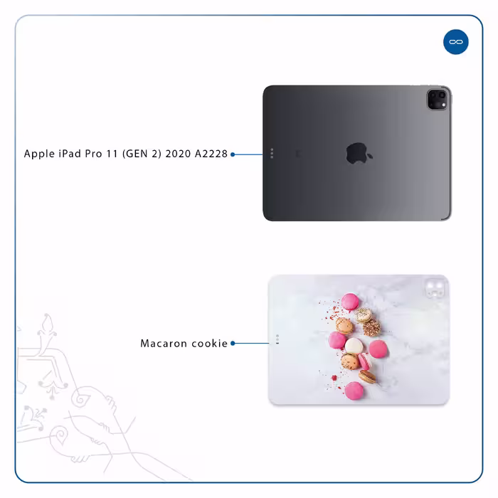 برچسب پوششی ماهوت مدل Macaron cookie مناسب برای تبلت اپل iPad Pro 11 (GEN 2) 2020 A2228