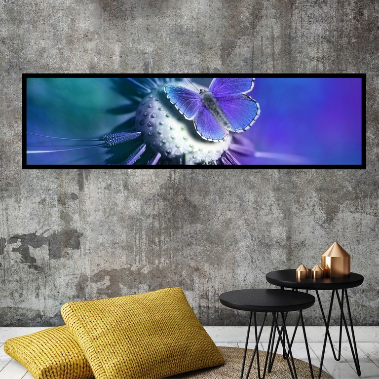 تابلو بکلیت طرح طبیعت گل و پروانه مدل کشیده B-7552