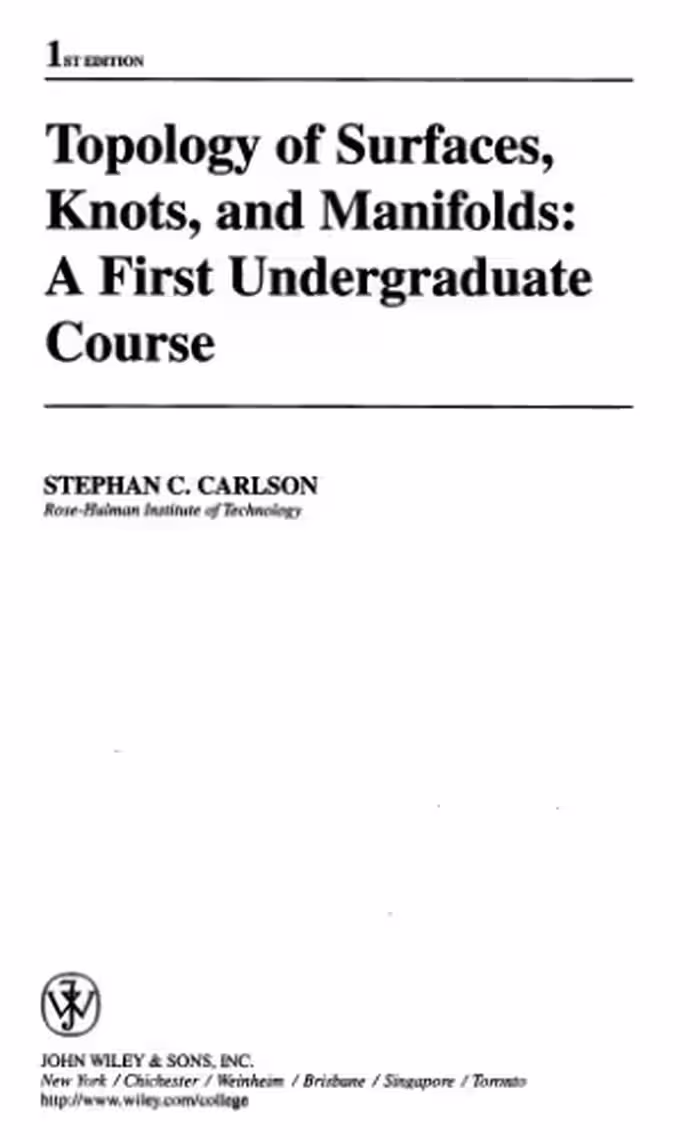 خرید و دانلود نسخه کامل کتاب Topology of surfaces, knots, and manifolds: a first undergraduate course