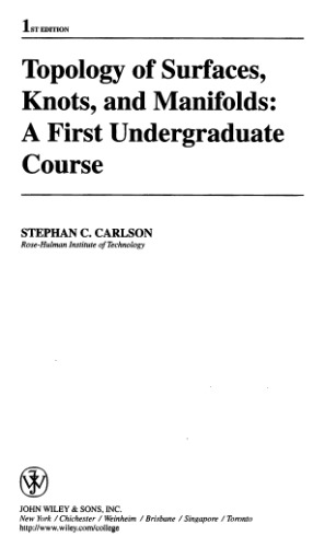 خرید و دانلود نسخه کامل کتاب Topology of surfaces, knots, and manifolds: a first undergraduate course