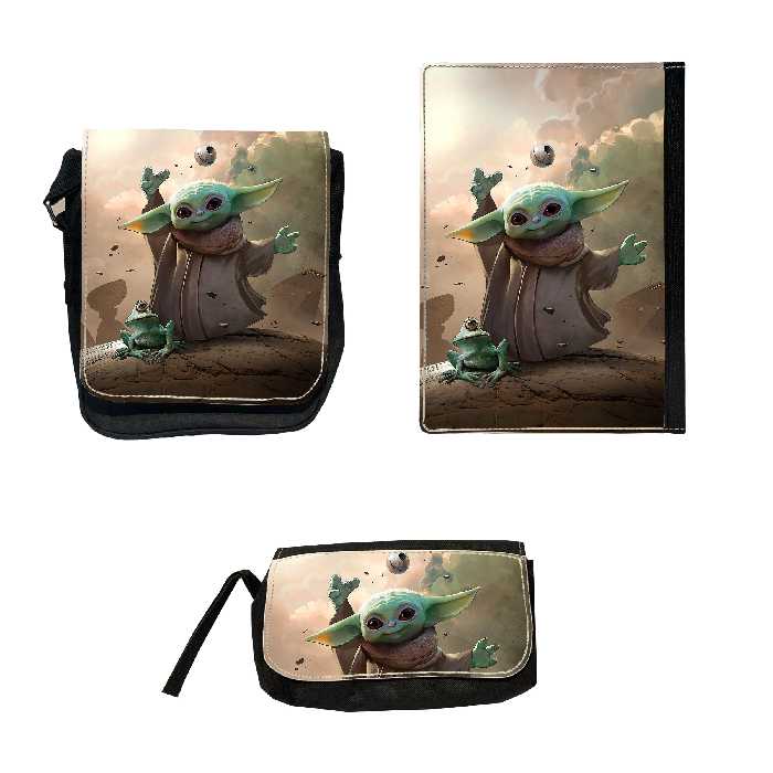 کلاسور مدل بیبی یودا به همراه کیف و جامدادی