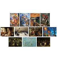 تابلو شاسی چاپ سی طرح معروف ترین نقاشی های جهان کد 6 مجموعه 11 عددی
