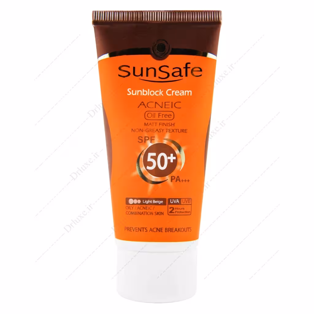 کرم ضد آفتاب SPF50 فاقد چربی بژ روشن سان سیف