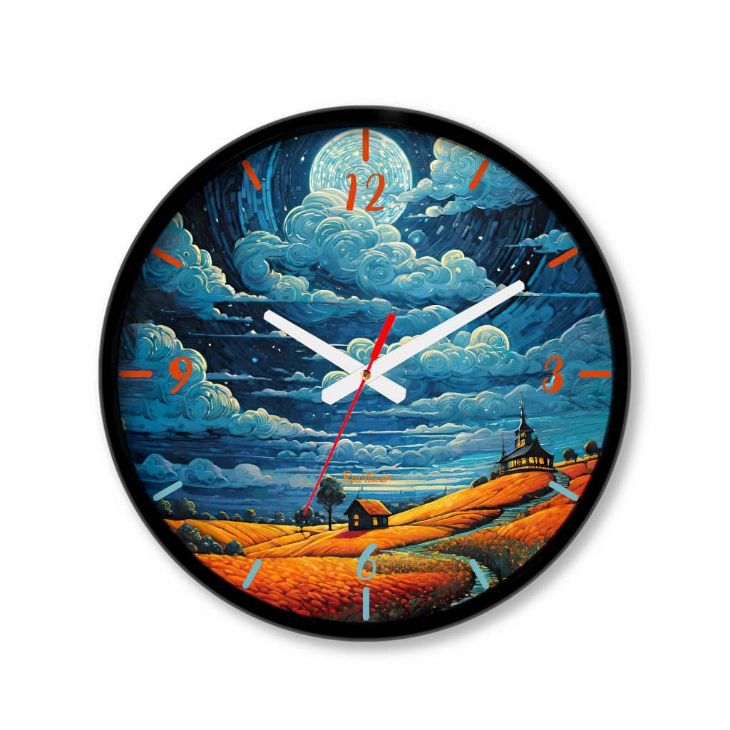 ساعت دیواری کوچک راویتا طرح نقاشی سبک ون گوک – روستا کد 3556