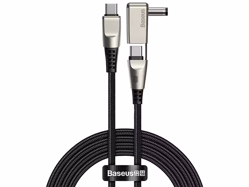کابل دو سر تایپ سی به سوزنی لپ تاپ بیسوس مدل One-for-two Fast Charging Data Cable Type-C to C DC 100W CA1T2-A01