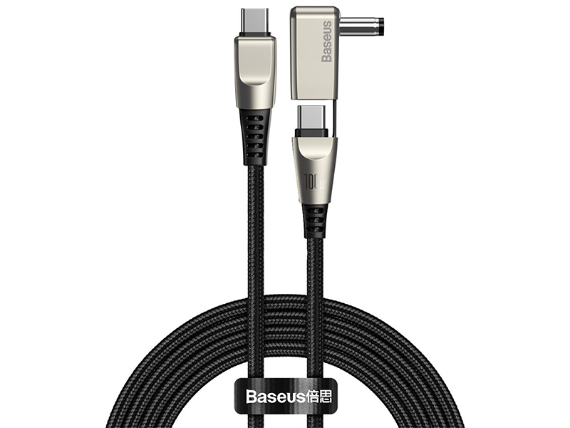 کابل دو سر تایپ سی به سوزنی لپ تاپ بیسوس مدل One-for-two Fast Charging Data Cable Type-C to C DC 100W CA1T2-A01