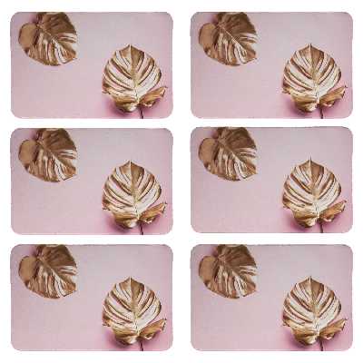 زیربشقابی طرح برگ کد 8153 بسته 6 عددی