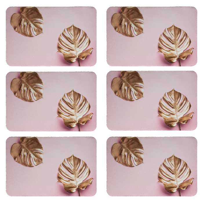 زیربشقابی طرح برگ کد 8153 بسته 6 عددی