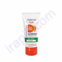 کرم ضد آفتاب فاقد چربی آکنه سول پلاس SPF50 مات کننده بی رنگ آردن سان 50 گرم