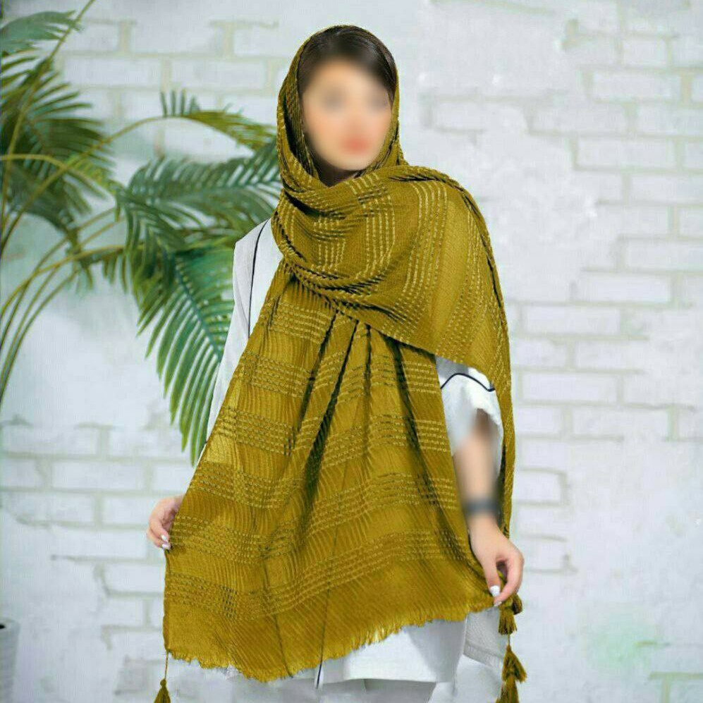 شال تک رنگ نخی پلیسه کالکشن جدید بهاره