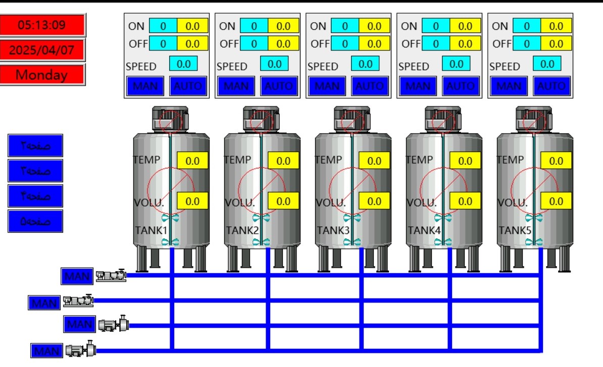 برنامه PLC و HMI برای کنترل و مانیتورینگ تانک