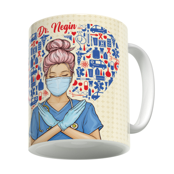 ماگ لاژید مدل پزشک طرح اسم نگین