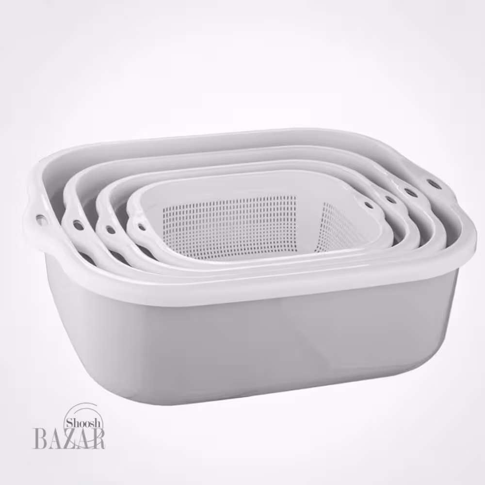 سرویس 8 پارچه آبکش و لگن نسیم لیمون کد 0263